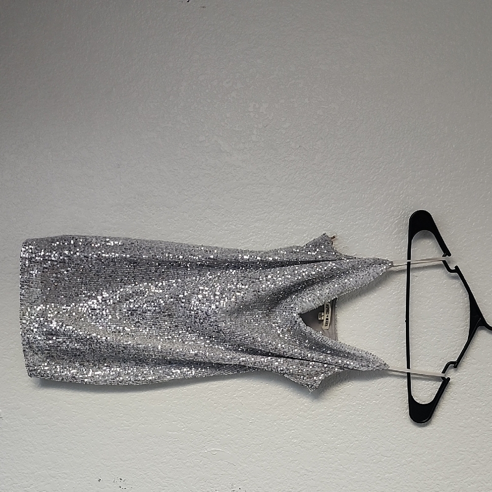 Sparkling Silver Sequin Dress